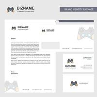 Game controller Business Letterhead Envelope and visiting Card Design vector template