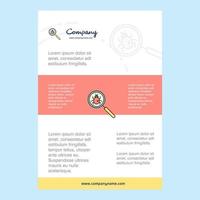 Template layout for Search bug comany profile annual report presentations leaflet Brochure Vector Background