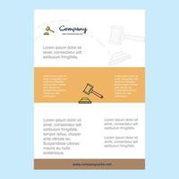 Template layout for Hammer comany profile annual report presentations leaflet Brochure Vector Background