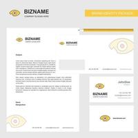 Eye Business Letterhead Envelope and visiting Card Design vector template