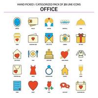 Office Flat Line Icon Set Business Concept Icons Design vector