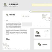 Beach Business Letterhead Envelope and visiting Card Design vector template