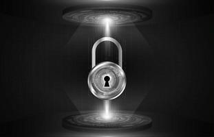 Modern Cybersecurity Technology Background with padlock vector