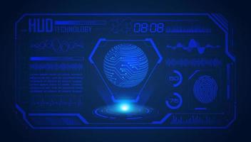 Modern HUD Technology Screen Background with blue globe vector