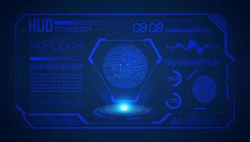 Modern HUD Technology Screen Background with blue globe vector