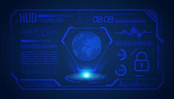 Modern HUD Technology Screen Background with blue globe vector