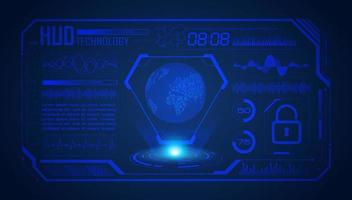 Modern HUD Technology Screen Background with blue globe vector