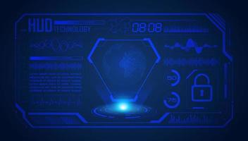 Modern HUD Technology Screen Background with blue globe vector