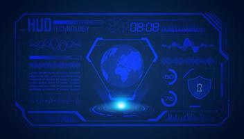 Modern HUD Technology Screen Background with blue globe vector