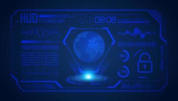 Modern HUD Technology Screen Background with blue globe vector