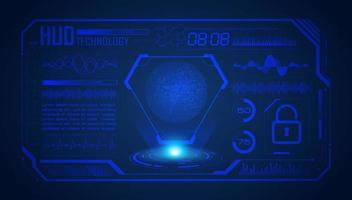 Modern HUD Technology Screen Background with blue globe vector