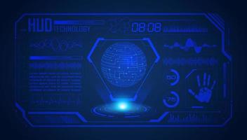 Modern HUD Technology Screen Background with blue globe vector