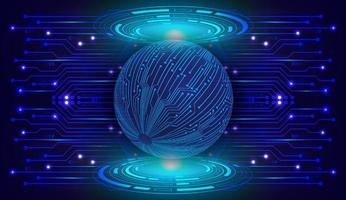 Modern Holographic Globe on Technology Background vector