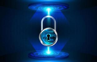 Modern Cybersecurity Technology Background with padlock vector