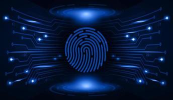 Modern Cybersecurity Technology Background with fingerprint vector