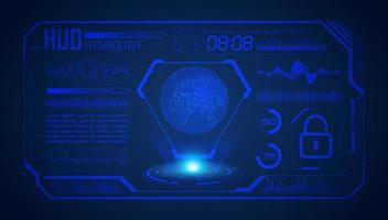 Modern HUD Technology Screen Background with blue globe vector