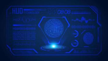 Modern HUD Technology Screen Background with blue globe vector