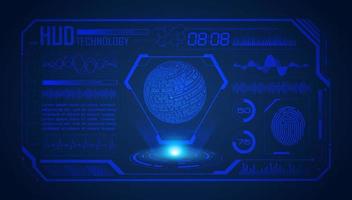 Modern HUD Technology Screen Background with blue globe vector