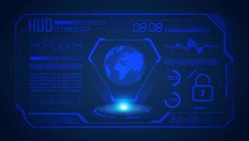 Modern HUD Technology Screen Background with blue globe vector