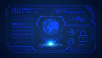 Modern HUD Technology Screen Background with blue globe vector