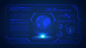 Modern HUD Technology Screen Background with blue globe vector