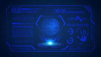 Modern HUD Technology Screen Background with blue globe vector