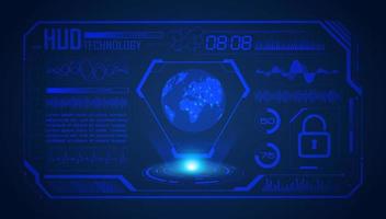 Modern HUD Technology Screen Background with blue globe vector