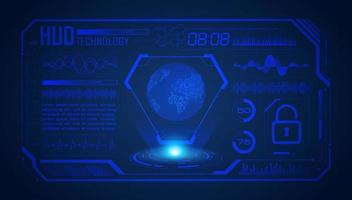 Modern HUD Technology Screen Background with blue globe vector