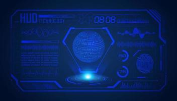 Modern HUD Technology Screen Background with blue globe vector