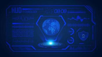 Modern HUD Technology Screen Background with blue globe vector