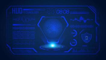 Modern HUD Technology Screen Background with blue globe vector