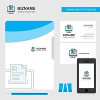 Document in computer Business Logo File Cover Visiting Card and Mobile App Design Vector Illustration