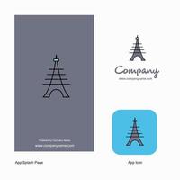 Eiffel tower Company Logo App Icon and Splash Page Design Creative Business App Design Elements vector
