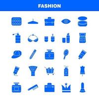 los iconos de glifo sólido de moda establecidos para infografías kit uxui móvil y diseño de impresión incluyen prendas de vestir paños prendas de vestir ropa de abrigo colección de vestidos logotipo infográfico moderno y pictograma vector