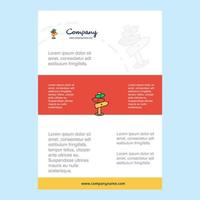 Template layout for Direction board comany profile annual report presentations leaflet Brochure Vector Background