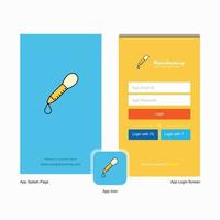 Company Dropper Splash Screen and Login Page design with Logo template Mobile Online Business Template vector