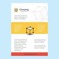 Template layout for Cube comany profile annual report presentations leaflet Brochure Vector Background