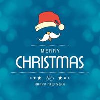 Christmas card design with elegant design and blue background vector