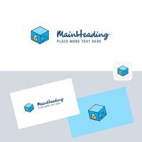 Cube vector logotype with business card template Elegant corporate identity Vector