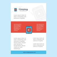 Template layout for Video comany profile annual report presentations leaflet Brochure Vector Background