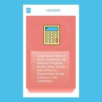 vector de diseño de diseño de banner vertical móvil calculadora