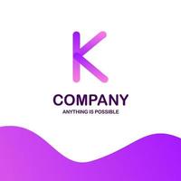 K company logo design with purple theme vector