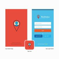 Company Map navigation Splash Screen and Login Page design with Logo template Mobile Online Business Template vector