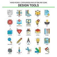 Design Tools Flat Line Icon Set Business Concept Icons Design vector