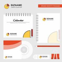 Pie chart Logo Calendar Template CD Cover Diary and USB Brand Stationary Package Design Vector Template