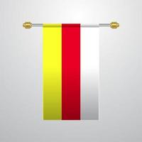 North Ossetia hanging Flag vector