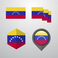 Venezuela flag design set vector