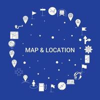 Map and Location Icon Set Infographic Vector Template