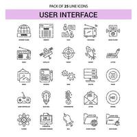 User Interface Line Icon Set 25 Dashed Outline Style vector