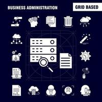 Business Administration Solid Glyph Icons Set For Infographics Mobile UXUI Kit And Print Design Include Graph Chart Pie Chart Document Hammer Justice Lawyer Collection Modern Infographic Lo vector